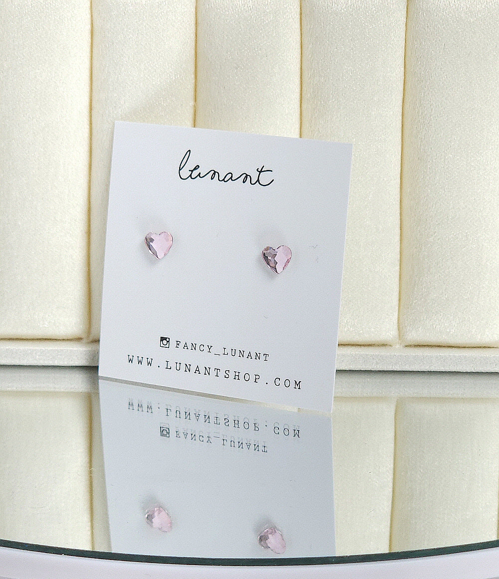 Mini hart stud Earrings-pink