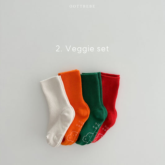 Rainbow Socks(set of 4) -vegetable set