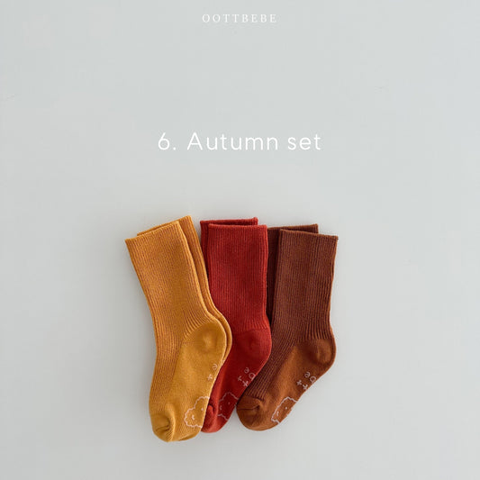 Rainbow Socks(set of 3)-Autumn set