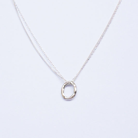 Silver Irregular Round Pendant Necklace