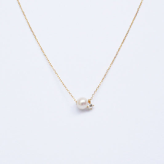 Pearl cubic gold Necklace